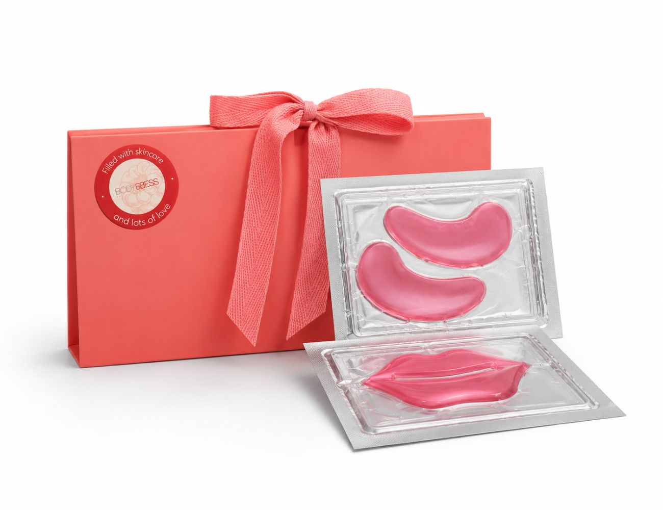 Kiss & Glow Duo van Body&Bess met eye patches, lip patch en geschenkverpakking