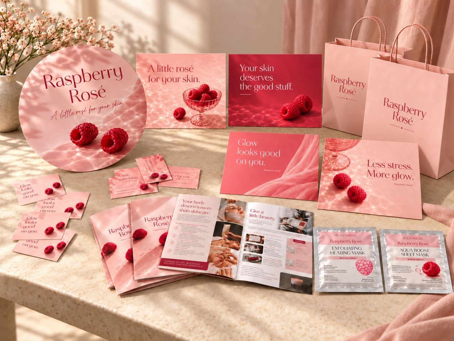 Overzicht promomateriaal Raspberry Rosé